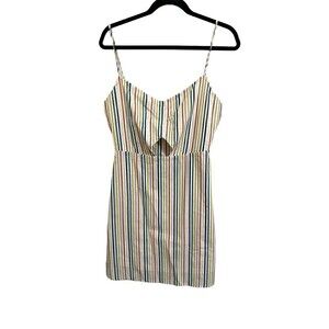 Altar’d State Dress Womens Size Large Sleeveless Mini Tie Fall Stripes Sundress